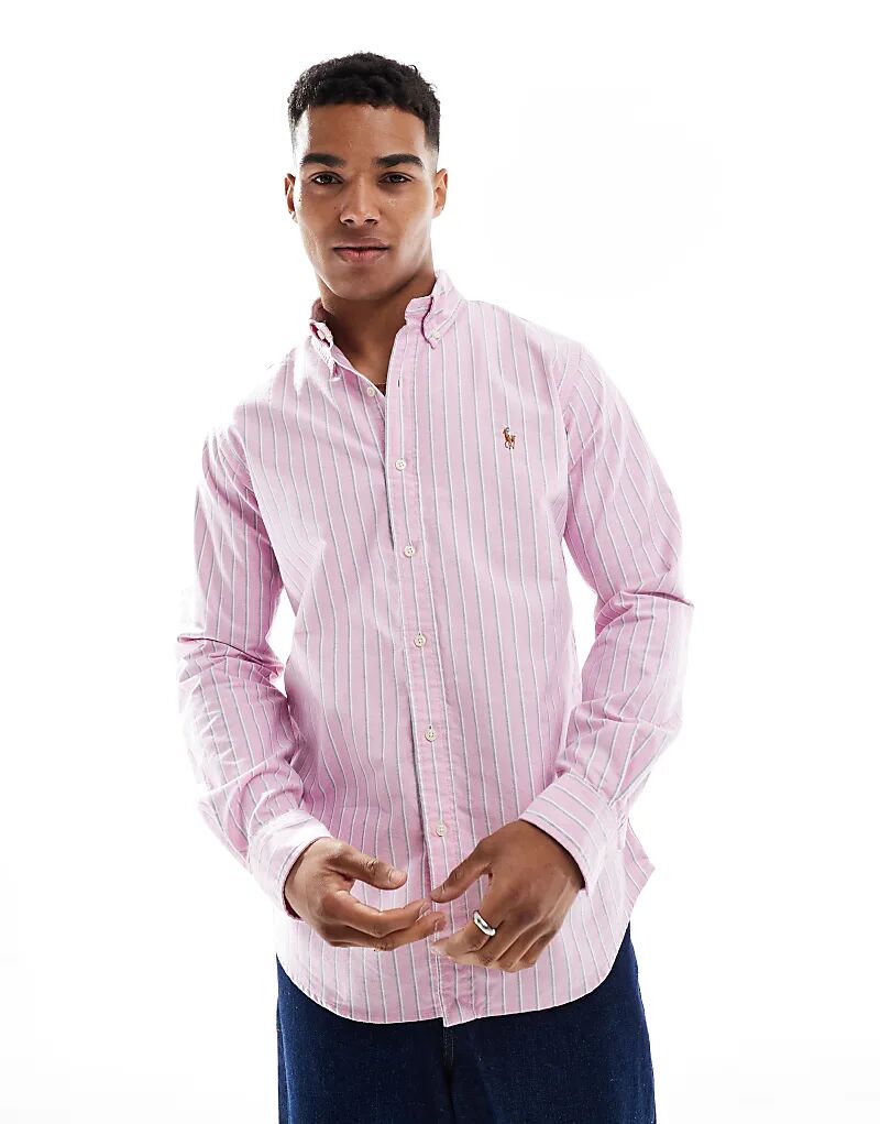 Рубашка Оксфорд с логотипом Polo Ralph Lauren в полоску, индивидуальная посадка, розового цвета
Рубашка Оксфорд с логотипом Polo Ralph Lauren в полоску, индивидуальная посадка, розового цвета