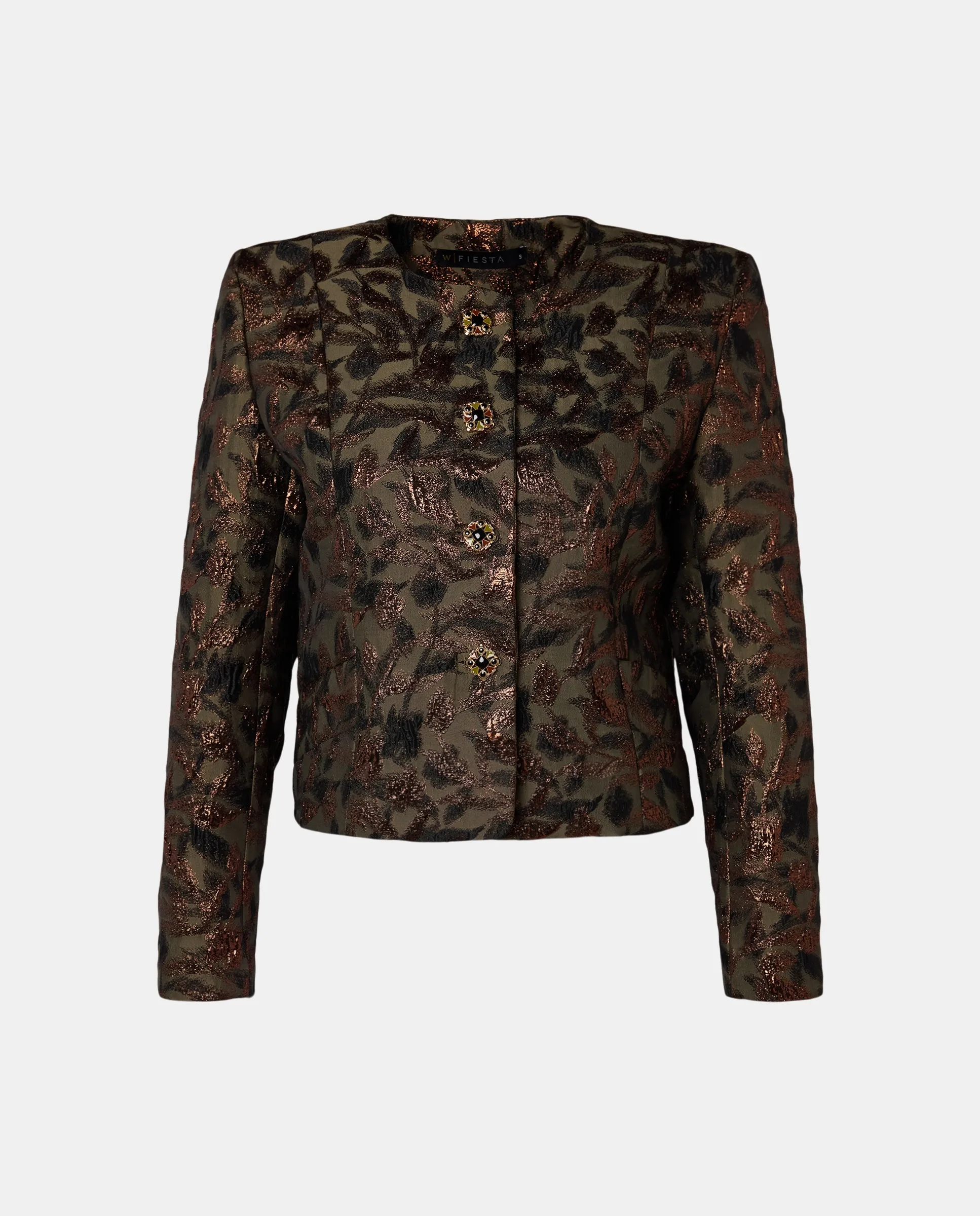 Короткая женская куртка с жаккардом Woman Fiesta El Corte Inglés, зеленый 
Короткая женская куртка с жаккардом Woman Fiesta El Corte Inglés, зеленый