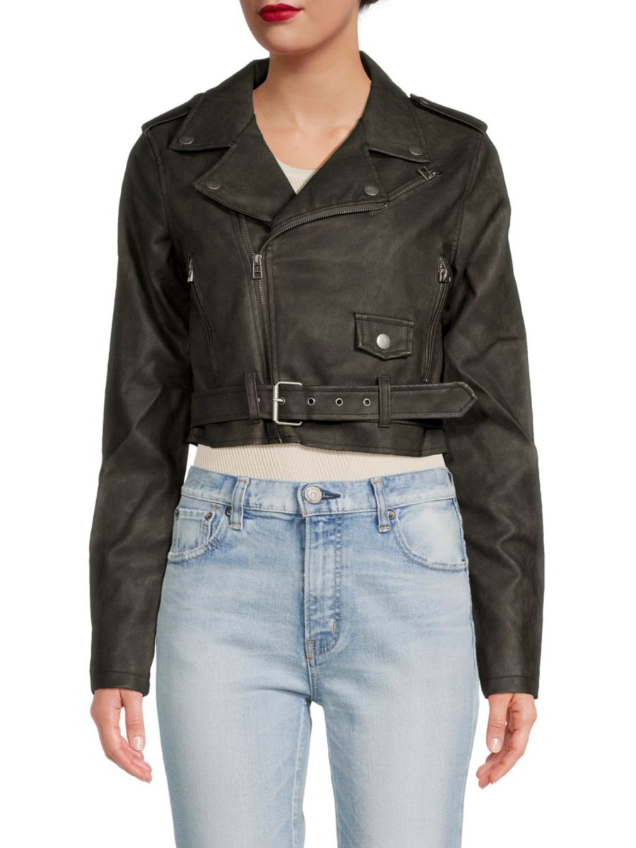 Укороченная байкерская куртка из веганской кожи STOOSH, черный
Укороченная байкерская куртка из веганской кожи STOOSH, черный