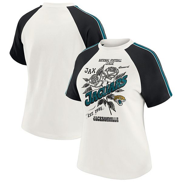 Женская белая футболка raglan с рукавами в полоску jacksonville jaguars Wear By Erin Andrews
Женская белая футболка raglan с рукавами в полоску jacksonville jaguars Wear By Erin Andrews