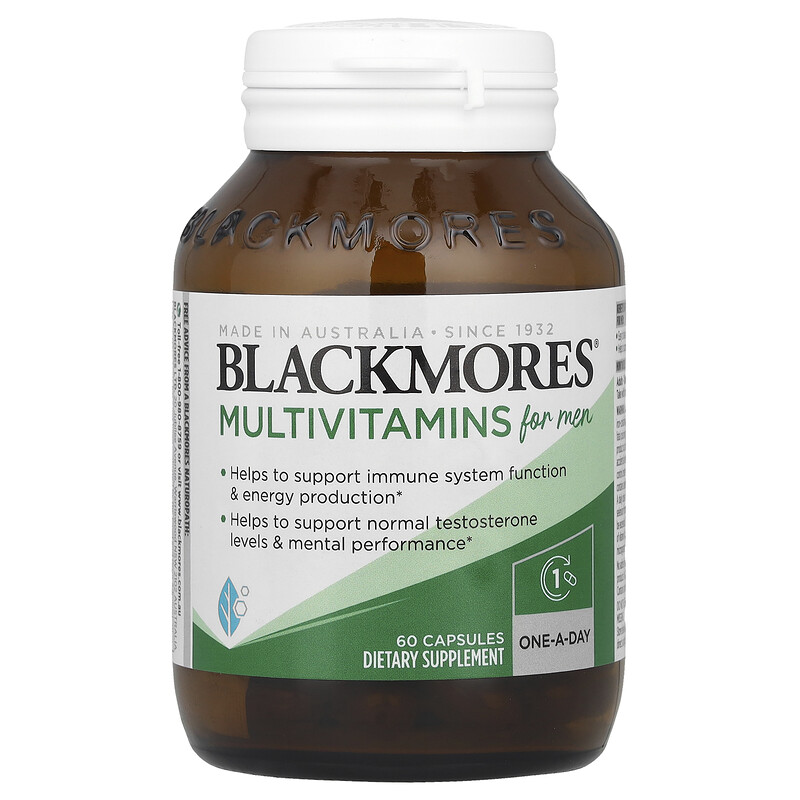 Blackmores, Мультивитамины для мужчин, 60 капсул
Blackmores, Мультивитамины для мужчин, 60 капсул