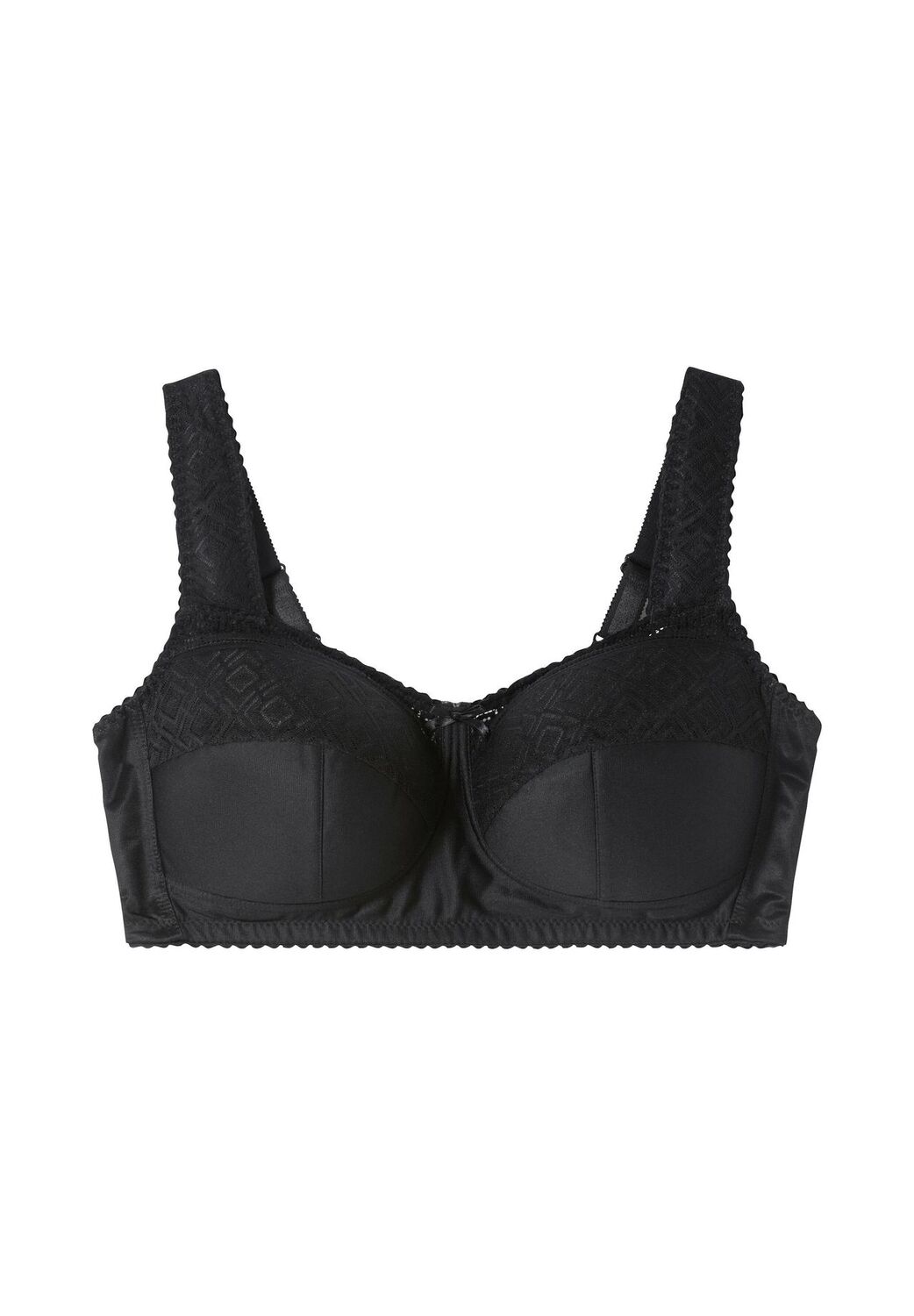 Рельефный бюстгальтер без косточек, с кружевными деталями sheego, черный
Рельефный бюстгальтер без косточек, с кружевными деталями sheego, черный