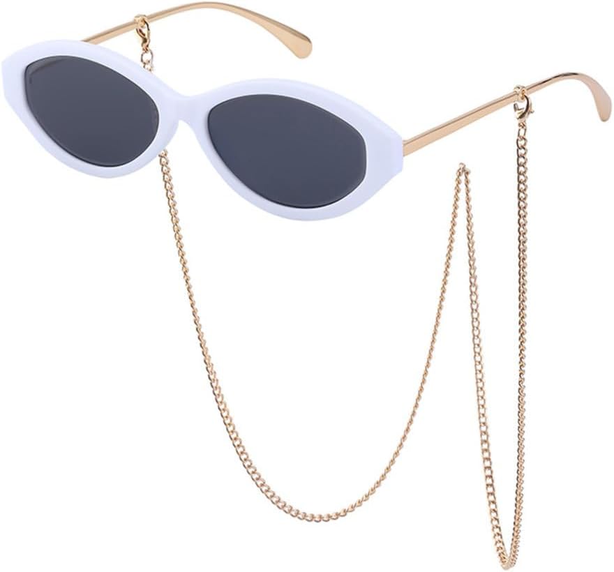 MUTYNE Модные солнцезащитные очки с тонкими дужками, маленькой овальной оправой, женские солнцезащитные очки с цепочкой, популярные женские очки с защитой от УФ-излучения UV400, C1
MUTYNE Модные солнцезащитные очки с тонкими дужками, маленькой овальной оправой, женские солнцезащитные очки с цепочкой, популярные женские очки с защитой от УФ-излучения UV400, C1