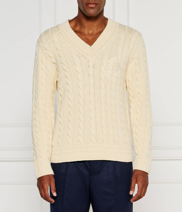 Пуловер мужской Hugo Sacoss вязаный с вышивкой, бежевый
Пуловер мужской Hugo Sacoss вязаный с вышивкой, бежевый