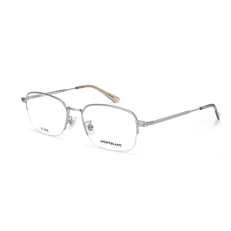 MONTBLANC Металлическая прямоугольная оправа для очков унисекс серебристая, Silver