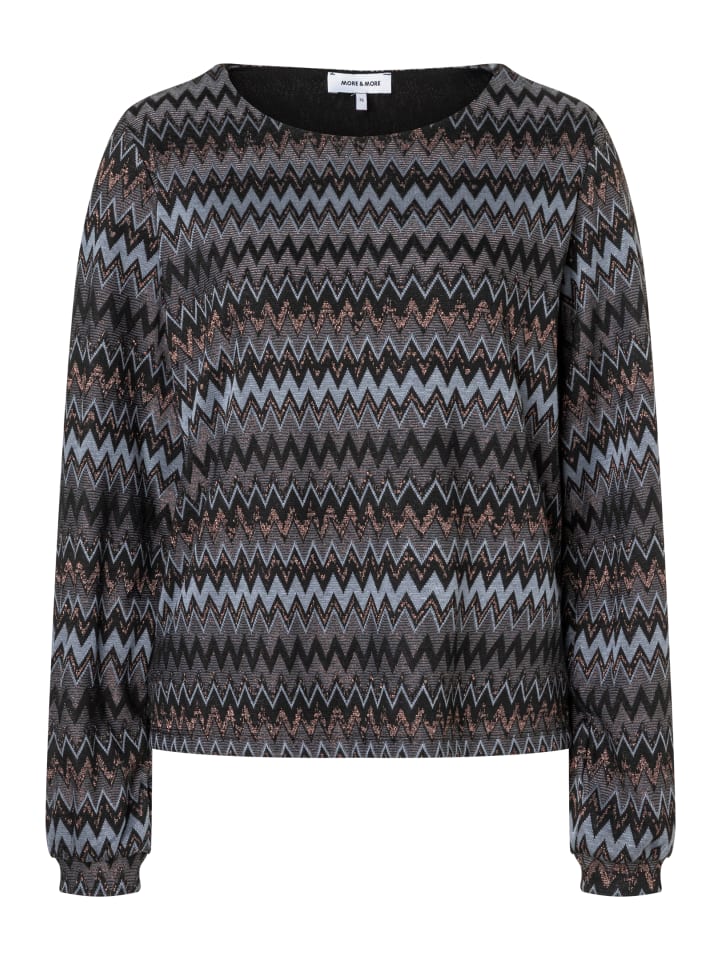 широкая, узорчатая блузка-рубашка с люрексом зигзаг More & More
широкая, узорчатая блузка-рубашка с люрексом зигзаг More & More