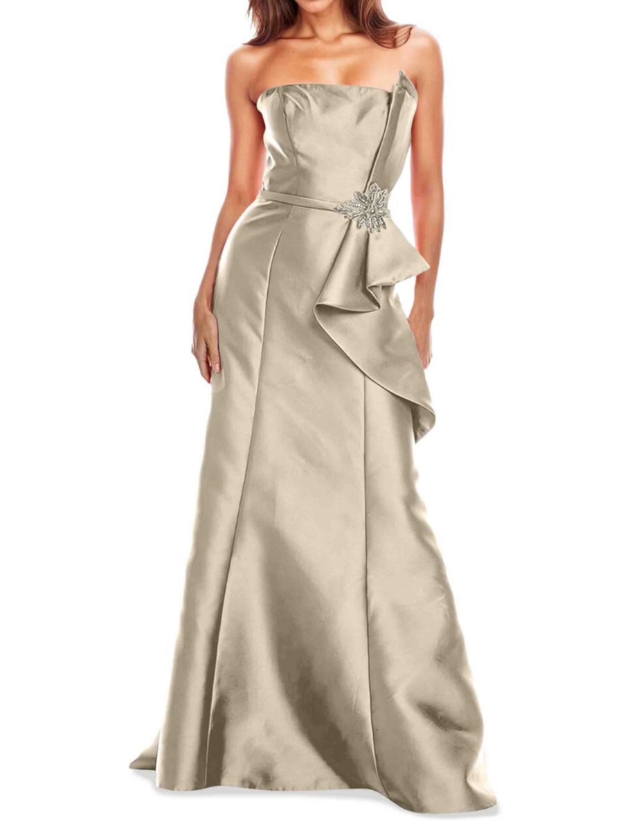 Платье без бретелек с оборками и кристаллами Rene Ruiz Collection, цвет Champagne
Платье без бретелек с оборками и кристаллами Rene Ruiz Collection, цвет Champagne