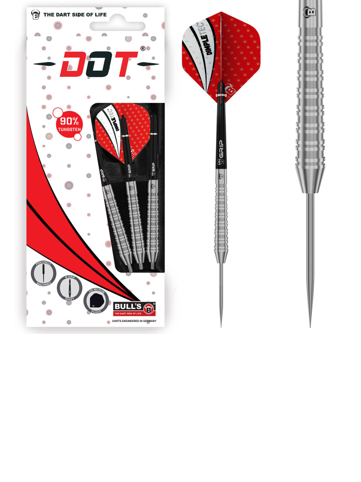 BULLS Набор профессиональных дротиков Steeldarts Dot D3 из 90% вольфрама с белым пером
BULLS Набор профессиональных дротиков Steeldarts Dot D3 из 90% вольфрама с белым пером