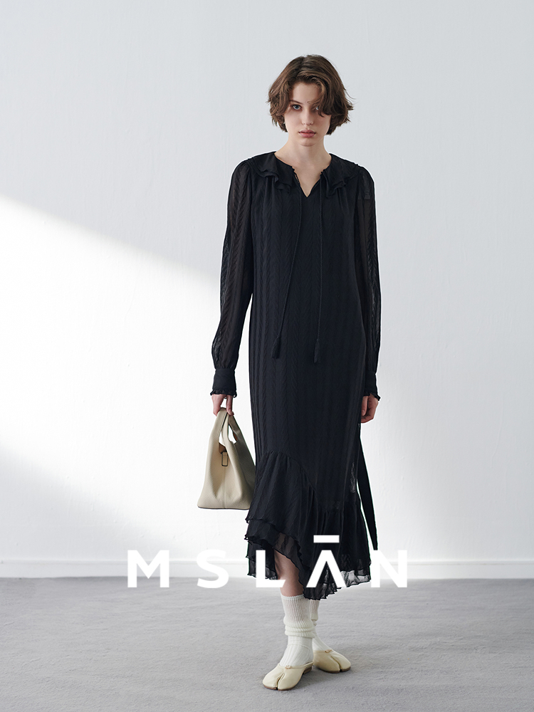 Платье MSlan с французскими волнами и лацканами на талии, черный
Платье MSlan с французскими волнами и лацканами на талии, черный