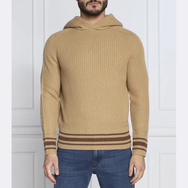 Шерстяной свитер стандартного кроя с фонарным столбом Boss, коричневый
Шерстяной свитер стандартного кроя с фонарным столбом Boss, коричневый