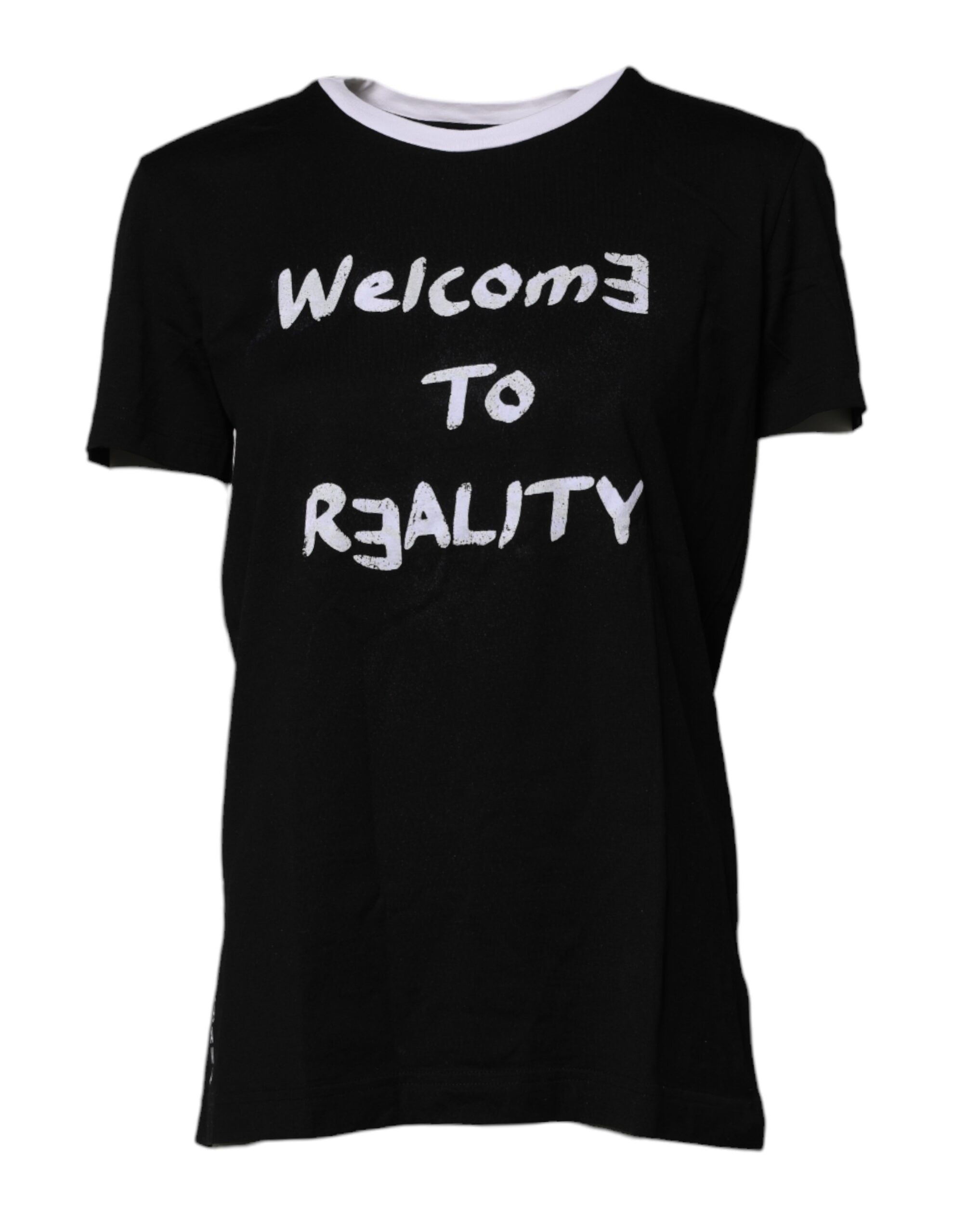 Черная хлопковая футболка с круглым вырезом и принтом Dolce & Gabbana
Черная хлопковая футболка с круглым вырезом и принтом Dolce & Gabbana