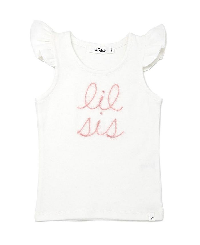 "oh baby!" Девичья майка с вышивкой "lil sis" и блестками, розовая, с расклешенными рукавами - Baby oh baby!, слоновая кость/кремовый
"oh baby!" Девичья майка с вышивкой "lil sis" и блестками, розовая, с расклешенными рукавами - Baby oh baby!, слоновая кость/кремовый