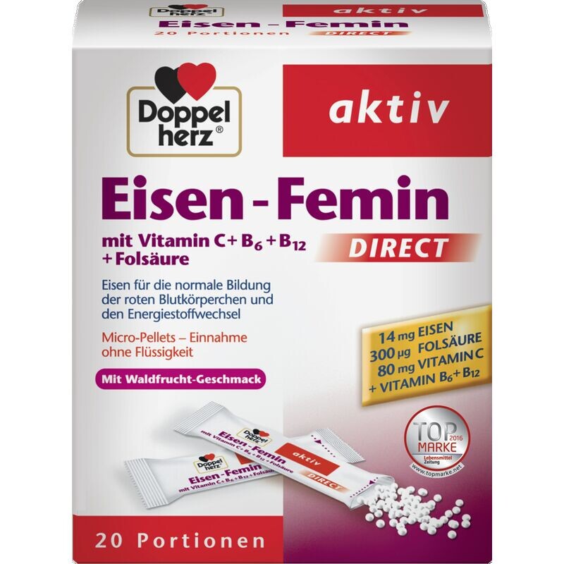 Активное железо-фемин прямой + фолиевая кислота Doppelherz, 22 g
Активное железо-фемин прямой + фолиевая кислота Doppelherz, 22 g