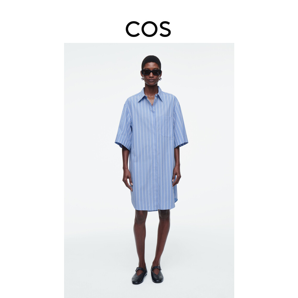 Женское свободное платье Cos с острым воротником, синий
Женское свободное платье Cos с острым воротником, синий