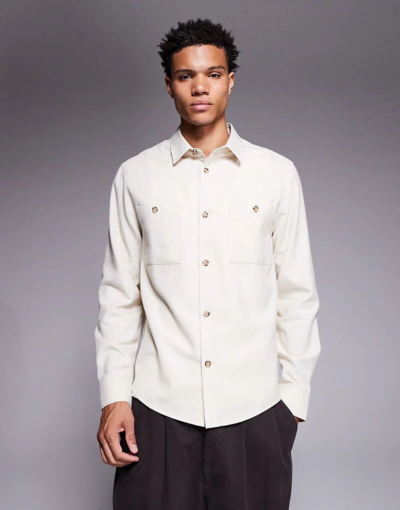 Фланелевая рубашка ASOS DESIGN бежевого цвета с накладными карманами
Фланелевая рубашка ASOS DESIGN бежевого цвета с накладными карманами