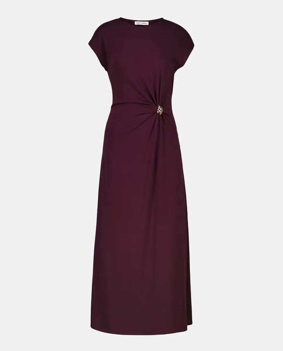 Миди-платье с короткими рукавами и сборками на талии Easy Wear, фиолетовый 
Миди-платье с короткими рукавами и сборками на талии Easy Wear, фиолетовый
