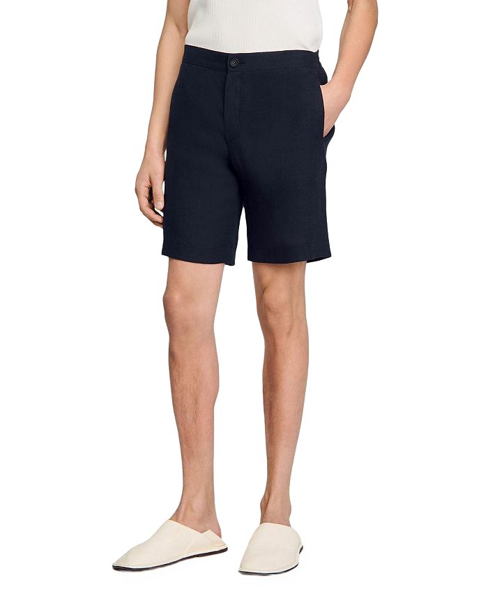 Льняные шорты Sandro, синий 
Льняные шорты Sandro, синий