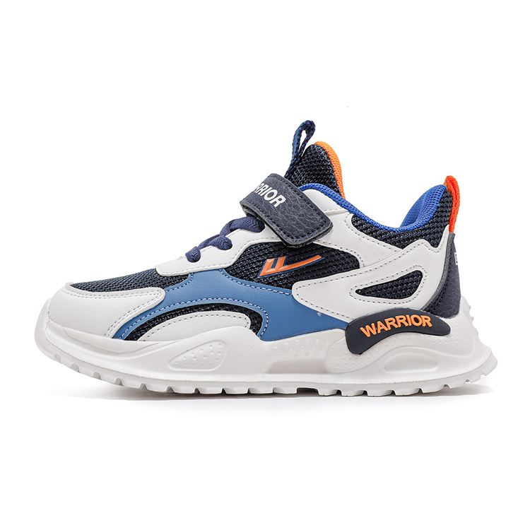 Дышащие детские кроссовки для бега WARRIOR, темно-синий/синий/белый/серый 
Дышащие детские кроссовки для бега WARRIOR, темно-синий/синий/белый/серый