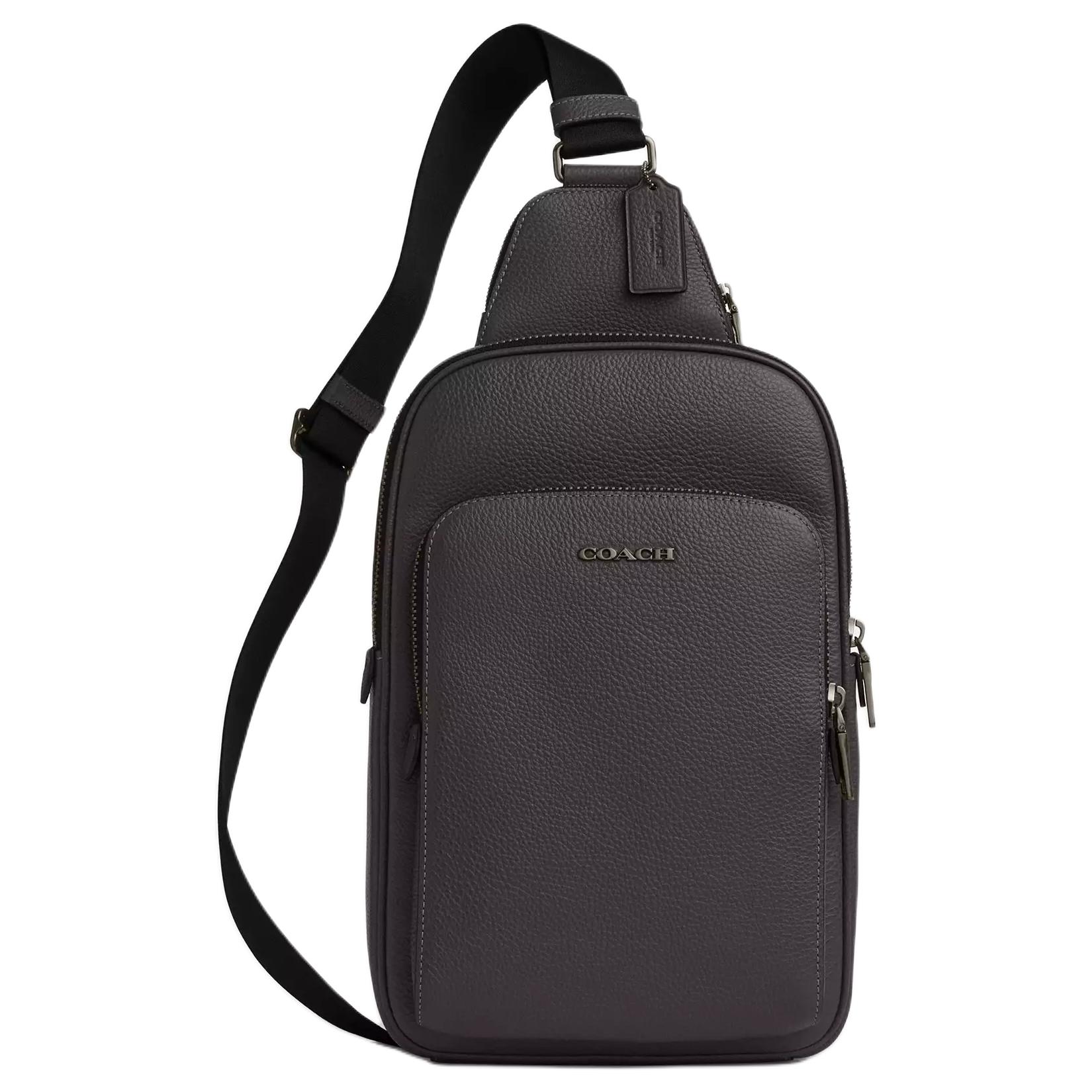 COACH Изящная мужская сумка-кроссбод из кожи с текстурой личи графитового цвета
COACH Изящная мужская сумка-кроссбод из кожи с текстурой личи графитового цвета