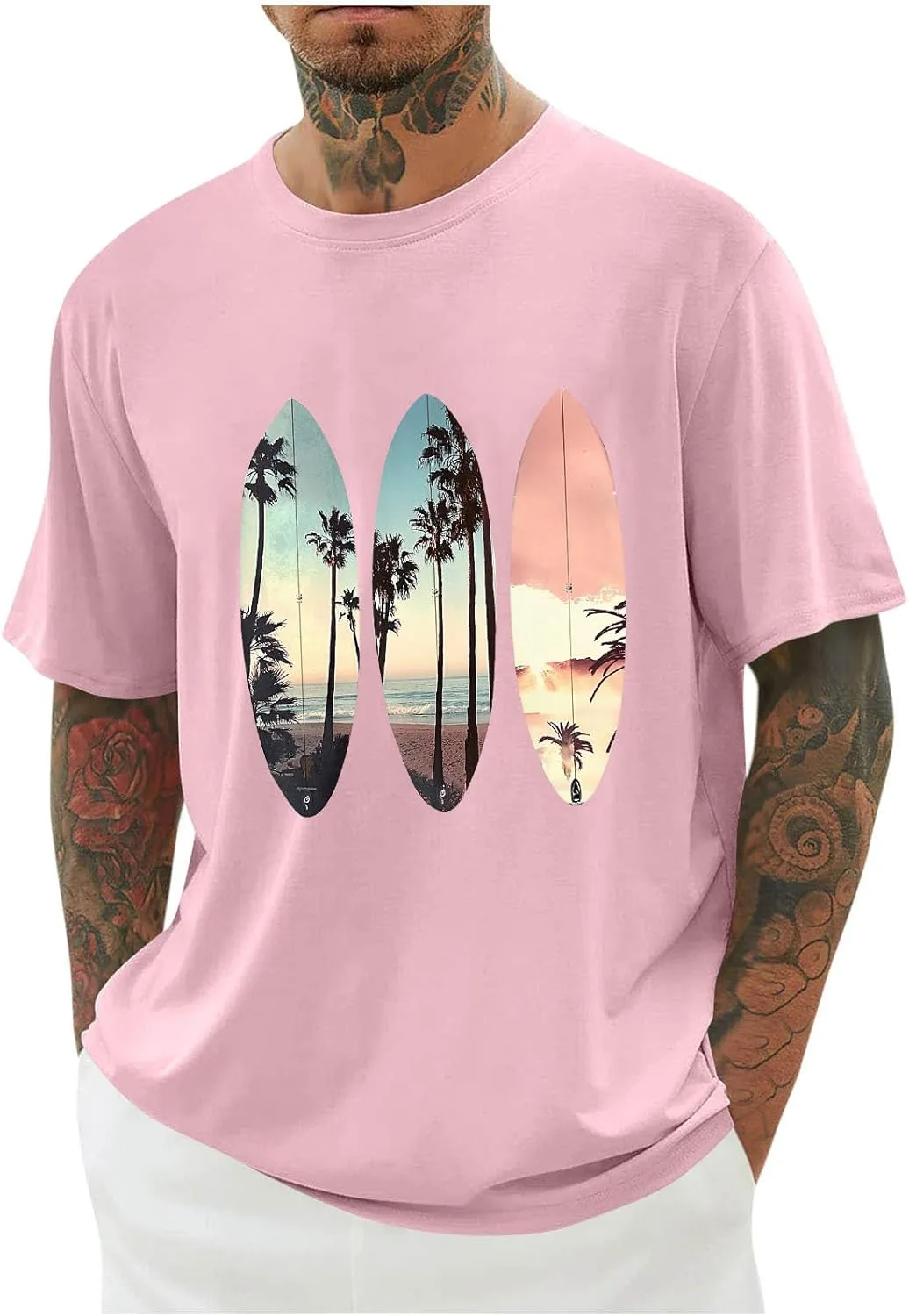 Мужская футболка Surfboard Palm Tree с коротким рукавом, Casual, летняя
Мужская футболка Surfboard Palm Tree с коротким рукавом, Casual, летняя