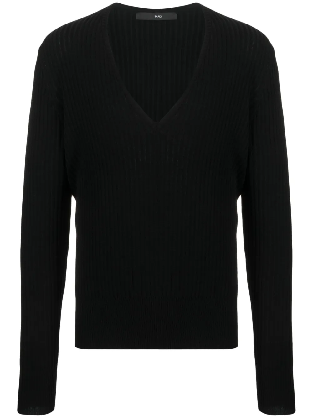 Джемпер из вирджинской шерсти с V-образным вырезом SAPIO, черный
Джемпер из вирджинской шерсти с V-образным вырезом SAPIO, черный