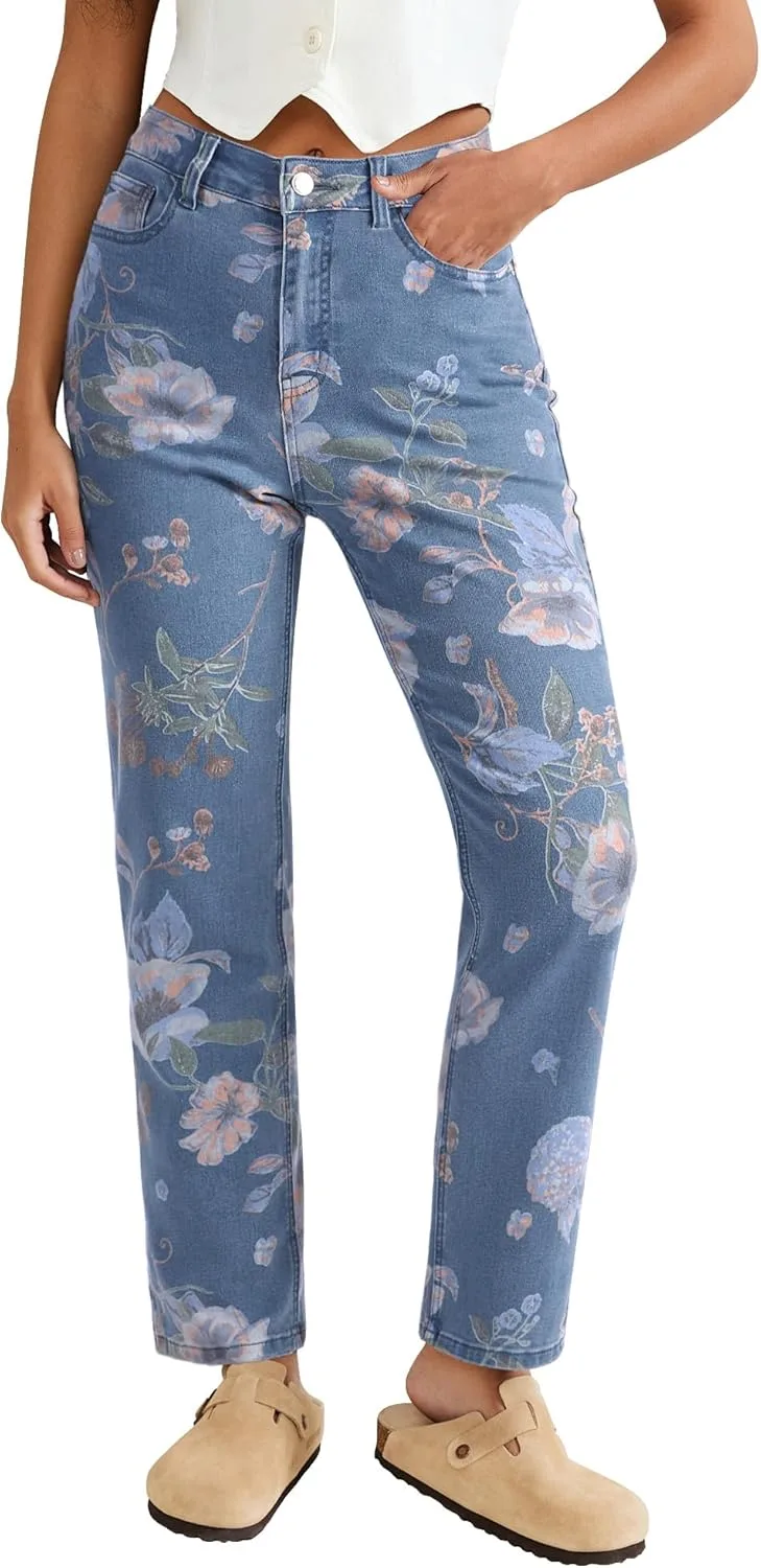 Прямые джинсы luvamia для женщин с цветочным принтом
Прямые джинсы luvamia для женщин с цветочным принтом