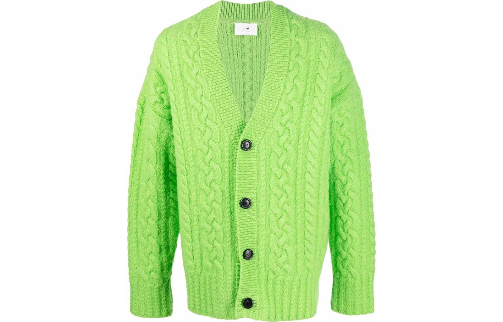 Ами V-образный вырез вязаный кардиган AMIPARIS, Зеленый
Ами V-образный вырез вязаный кардиган AMIPARIS, Зеленый