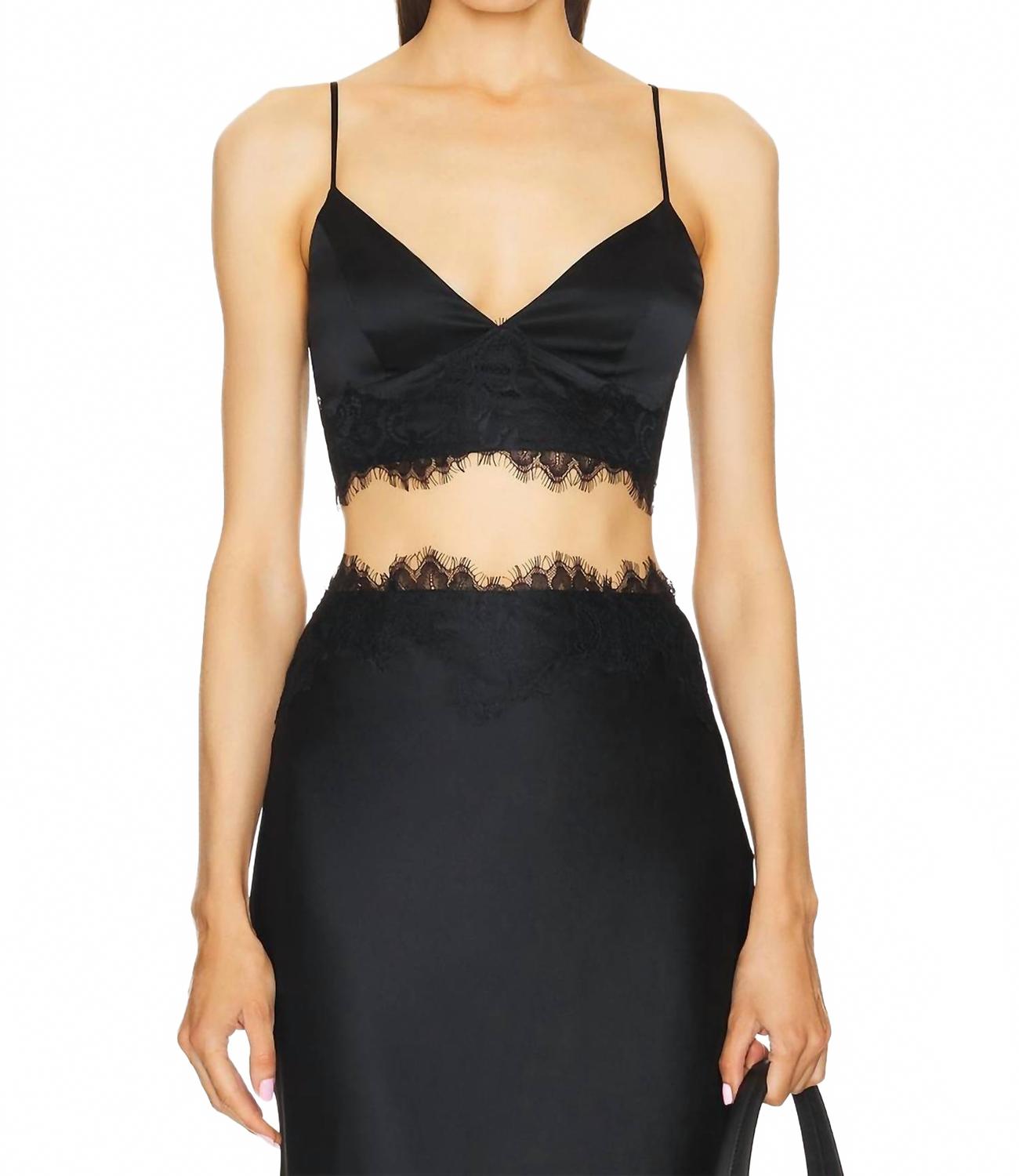 Kelvis бюстгальтер-топ с кружевной отделкой в черном цвете L'Agence
Kelvis бюстгальтер-топ с кружевной отделкой в черном цвете L'Agence
