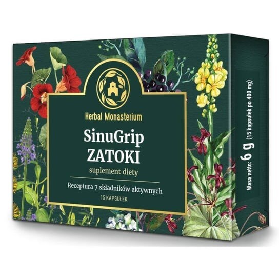 Herbal Monasterium, СинуГрип Затоки 15 капс.
Herbal Monasterium, СинуГрип Затоки 15 капс.