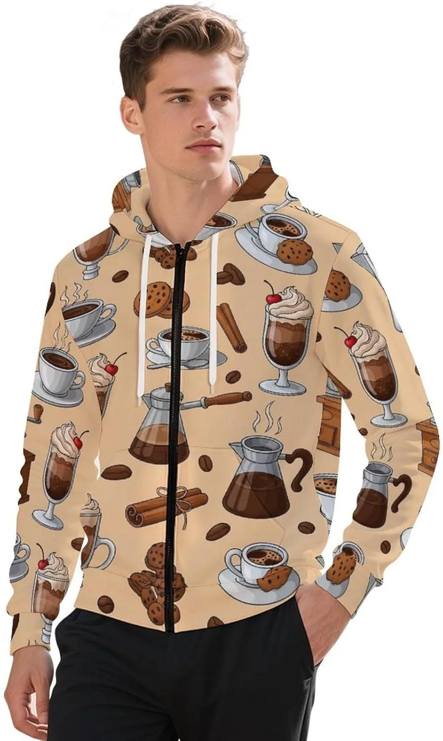 Толстовка с капюшоном на молнии для мужчин, цвет coffee chocolate cookies cherry GemGam
Толстовка с капюшоном на молнии для мужчин, цвет coffee chocolate cookies cherry GemGam