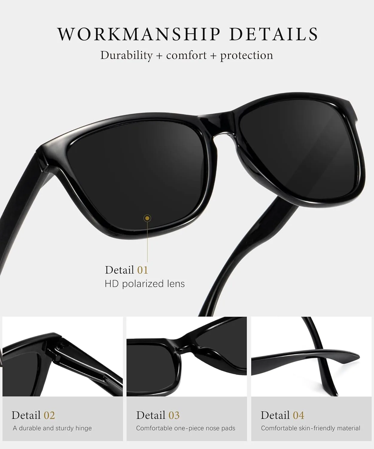 Солнцезащитные очки KALIYADI для женщин, поляризованные, модные: ретро-солнцезащитные очки с защитой от УФ-излучения для путешествий и вождения, A06-black/Black/Brown
Солнцезащитные очки KALIYADI для женщин, поляризованные, модные: ретро-солнцезащитные очки с защитой от УФ-излучения для путешествий и вождения, A06-black/Black/Brown