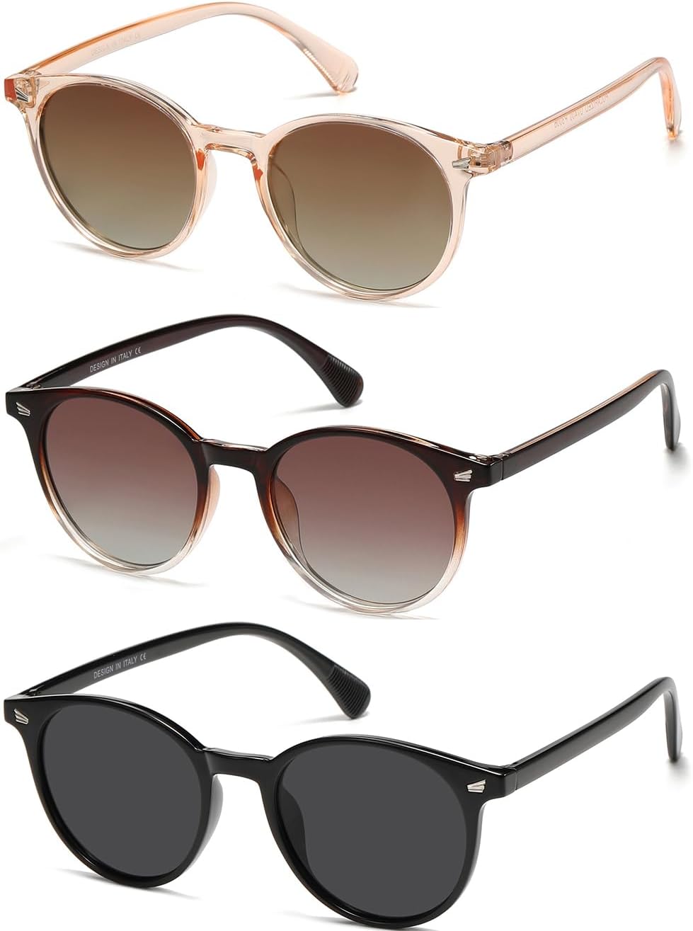 DHSHINE Поляризованные маленькие круглые классические солнцезащитные очки для женщин в винтажном стиле с защитой от УФ-излучения UV400 (3 шт.) DUSHINE, A6 Transparent Brown+brown Gradient+black(3 Pack)
DHSHINE Поляризованные маленькие круглые классические солнцезащитные очки для женщин в винтажном стиле с защитой от УФ-излучения UV400 (3 шт.) DUSHINE, A6 Transparent Brown+brown Gradient+black(3 Pack)