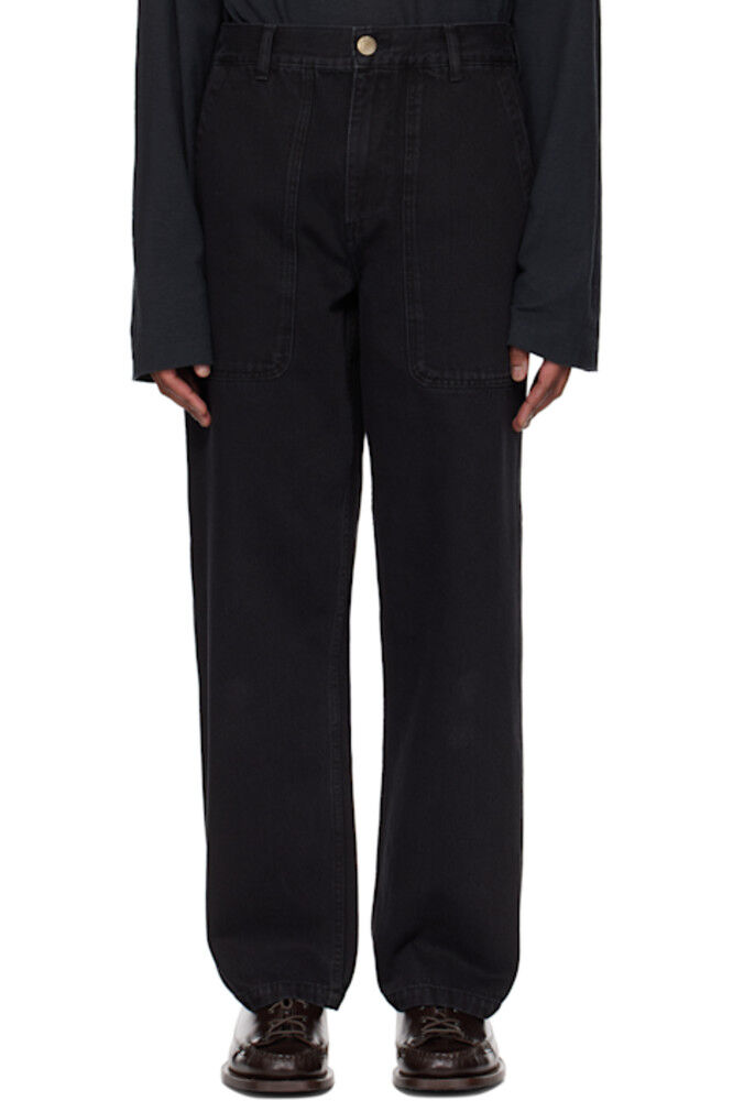 Черные джинсы с твиловыми заплатками Palmes
Черные джинсы с твиловыми заплатками Palmes