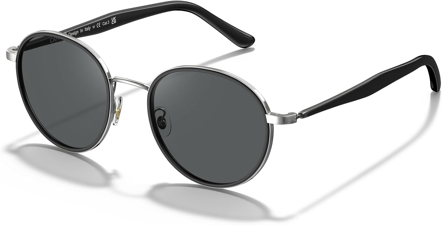 Солнцезащитные очки CARFIA Retro Round Polarized для женщин, защита от УФ-излучения, дужки из ацетата, металлическая оправа, очки для вождения, H: Black Frame / Grey Lens
Солнцезащитные очки CARFIA Retro Round Polarized для женщин, защита от УФ-излучения, дужки из ацетата, металлическая оправа, очки для вождения, H: Black Frame / Grey Lens