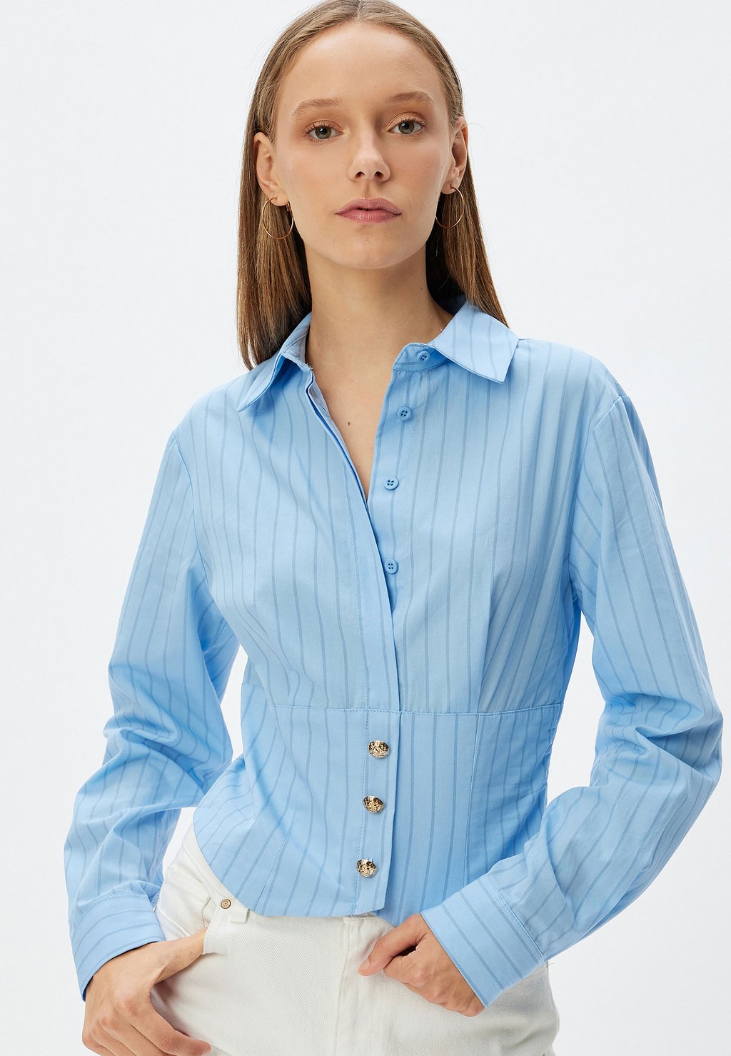 Блузка на пуговицах Koton, синий
Блузка на пуговицах Koton, синий