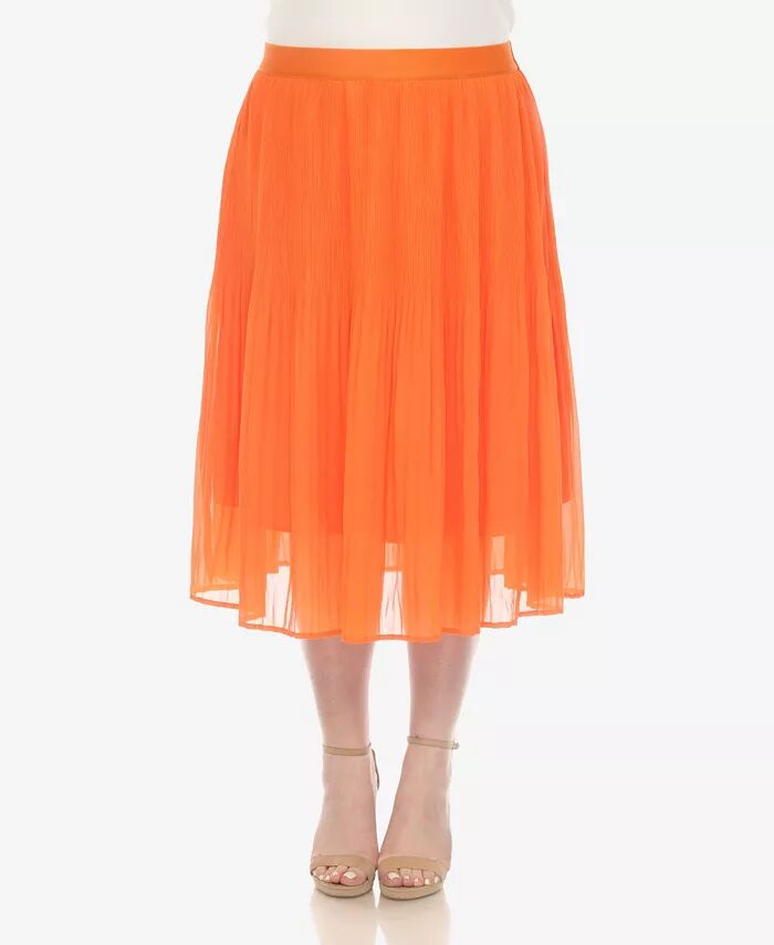 Юбка миди из шифона с плиссе больших размеров White Mark, оранжевый
Юбка миди из шифона с плиссе больших размеров White Mark, оранжевый