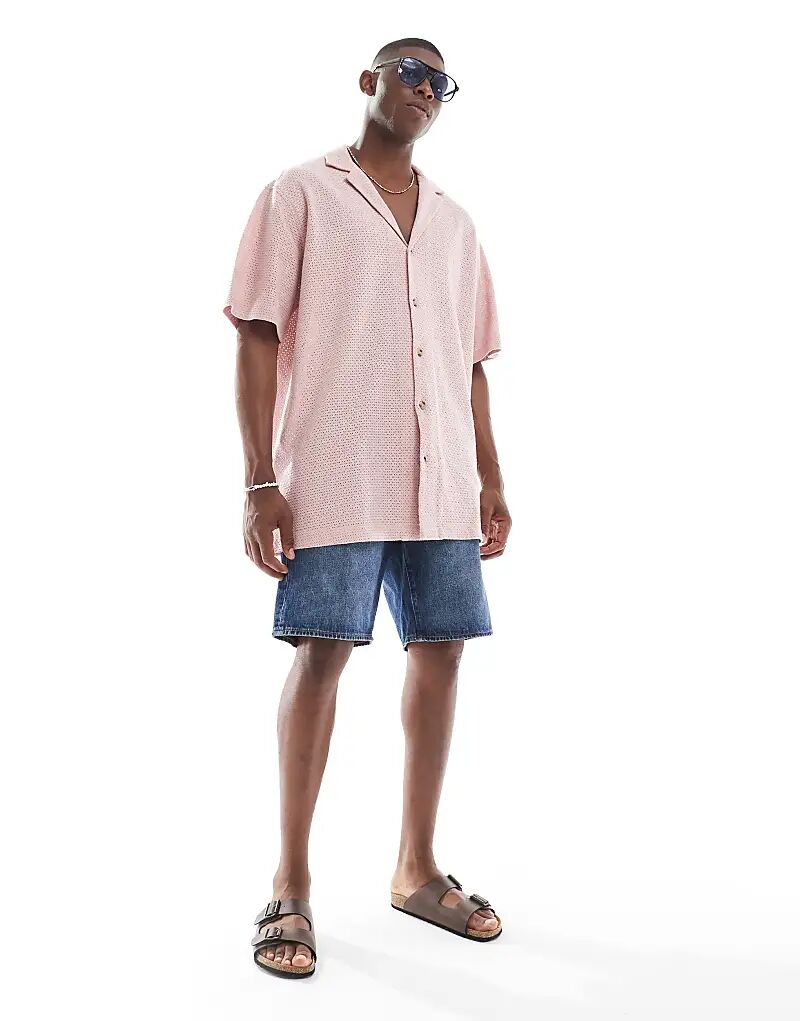 Рубашка свободного кроя ASOS DESIGN розового цвета с текстурой
Рубашка свободного кроя ASOS DESIGN розового цвета с текстурой