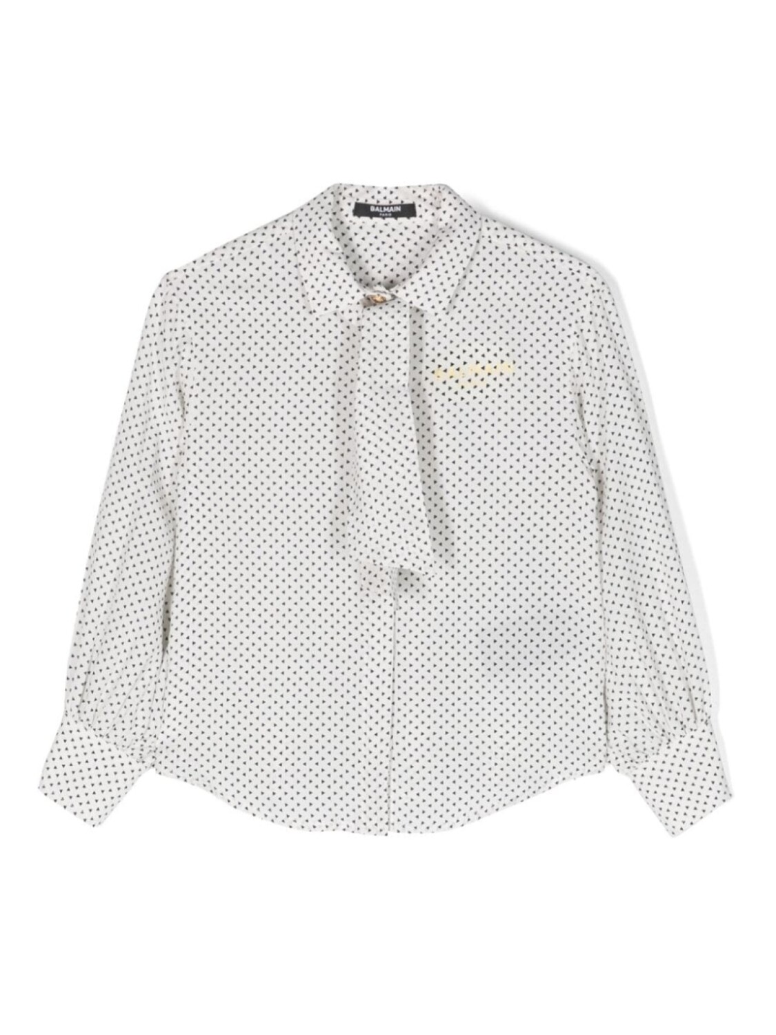 Balmain Kids креповая рубашка с геометричным принтом, белый
Balmain Kids креповая рубашка с геометричным принтом, белый