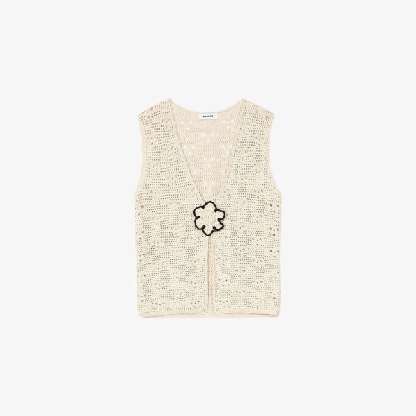 Кардиган Sandro с V-образным вырезом, бело-кремовый
Кардиган Sandro с V-образным вырезом, бело-кремовый