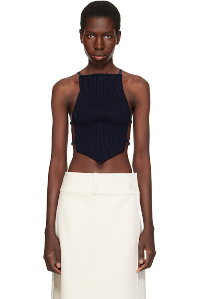 Черная майка с заостренными краями и деталями нижнего белья Courrèges
Черная майка с заостренными краями и деталями нижнего белья Courrèges