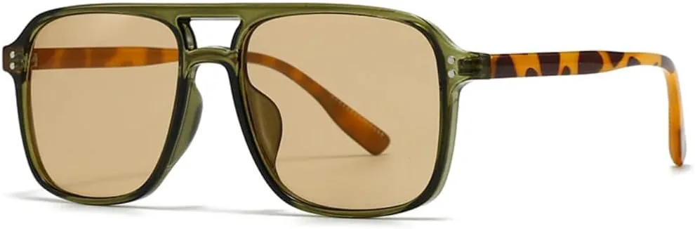 Мужские солнцезащитные очки в стиле ретро с двойной перемычкой и квадратными линзами, заклепками, модные женские солнцезащитные очки UV400 UATXTAU, Green Leopard Tea
Мужские солнцезащитные очки в стиле ретро с двойной перемычкой и квадратными линзами, заклепками, модные женские солнцезащитные очки UV400 UATXTAU, Green Leopard Tea