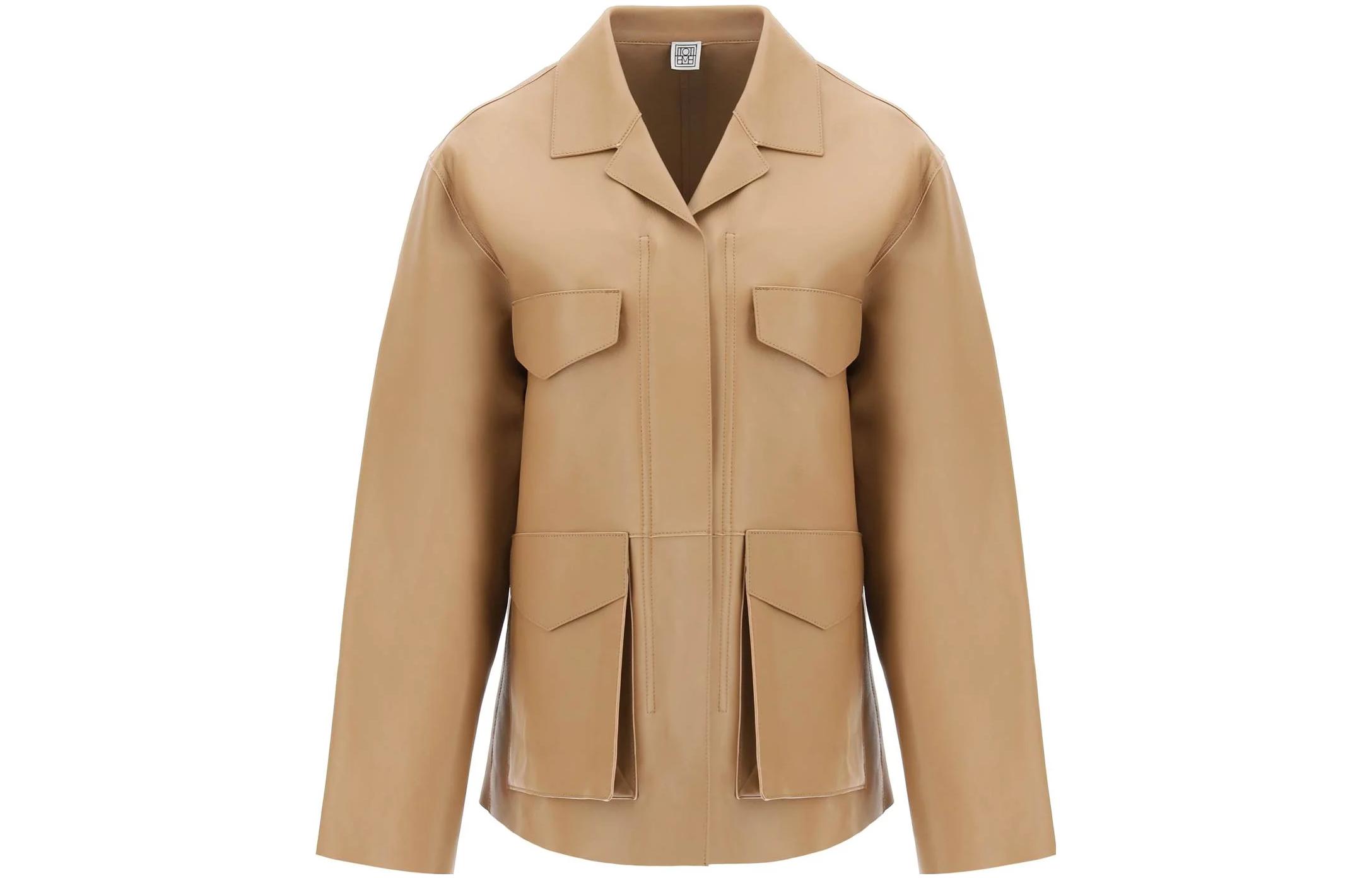 Кожаная куртка армейского стиля TOTEME, коричневый
Кожаная куртка армейского стиля TOTEME, коричневый