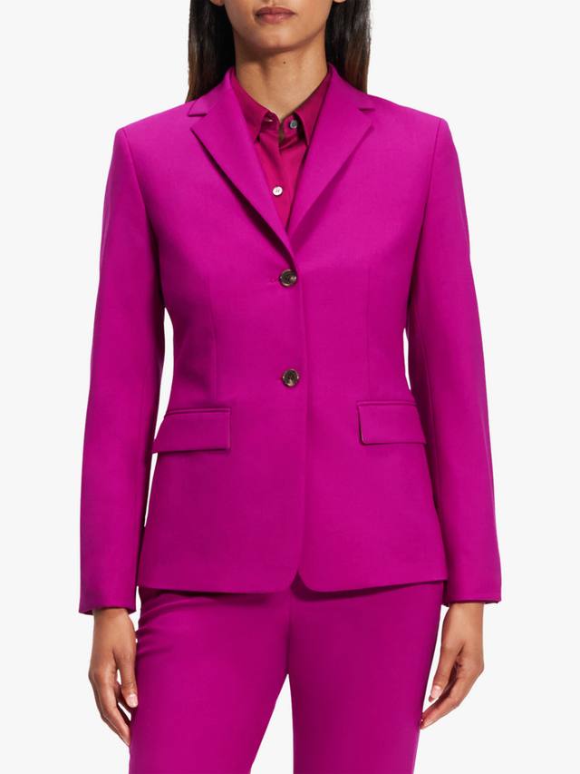 Приталенный однобортный полушерстяной блейзер Theory, розовый
Приталенный однобортный полушерстяной блейзер Theory, розовый