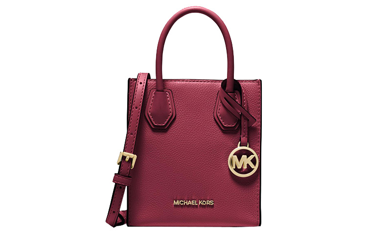 Кожаная дорожная сумка Mercer, клатч, плечевая сумка, кросс-боди очень маленькая женская фуксия MICHAEL KORS