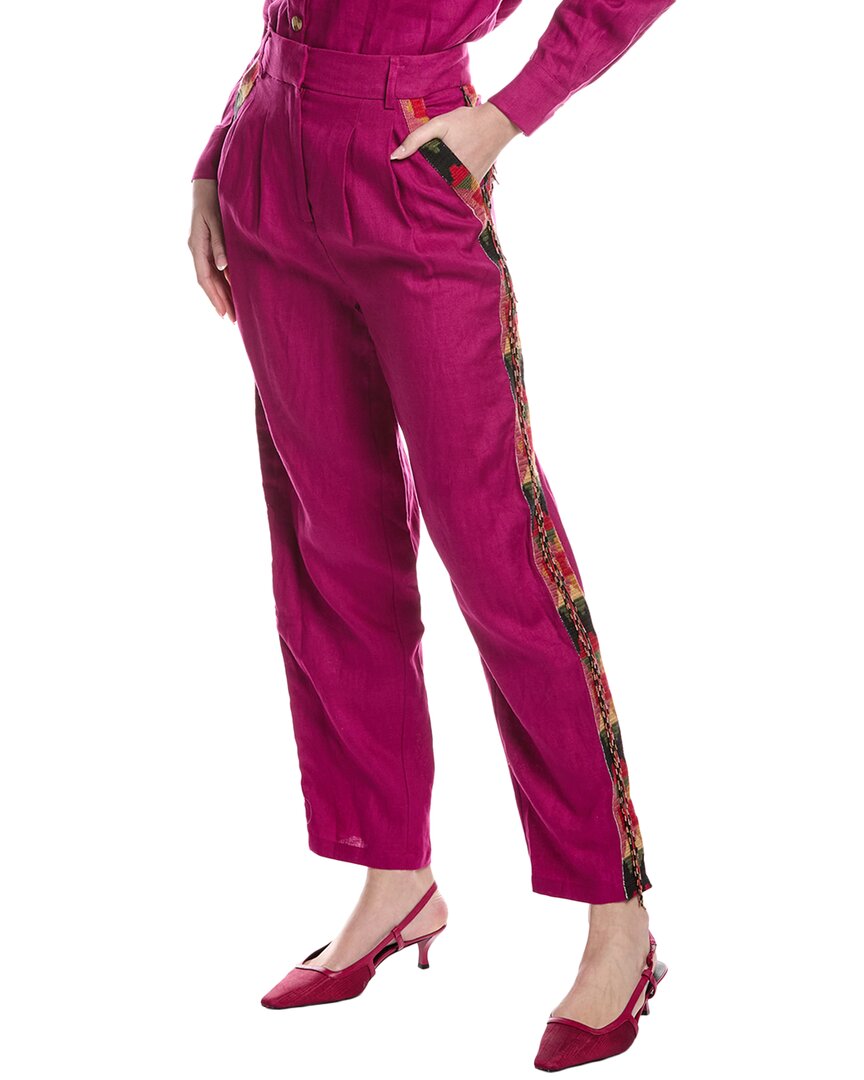 Льняные брюки цвета моркови с бахромой из бисера FARM RIO, розовый
Льняные брюки цвета моркови с бахромой из бисера FARM RIO, розовый