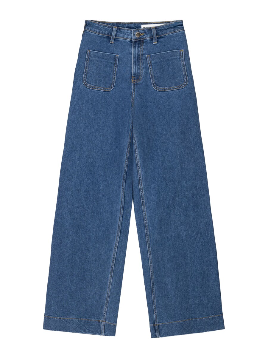 Джинсы с широкими штанинами Bershka, синий деним 
Джинсы с широкими штанинами Bershka, синий деним