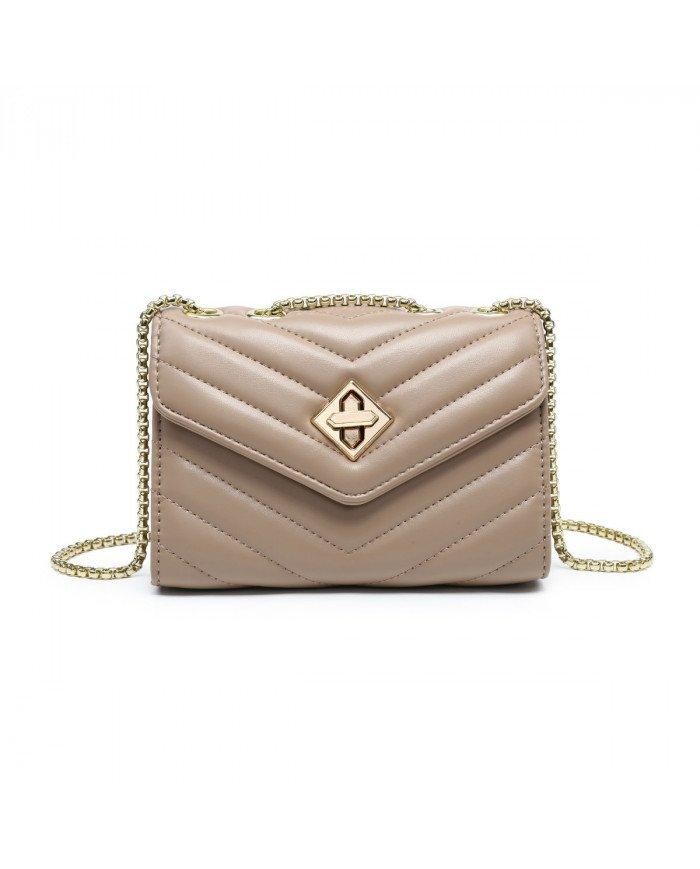 Сумка через плечо с 3 отделениями и стеганым шевронным узором, металлическая сумка через плечо с поворотным замком JFY, хаки
Сумка через плечо с 3 отделениями и стеганым шевронным узором, металлическая сумка через плечо с поворотным замком JFY, хаки