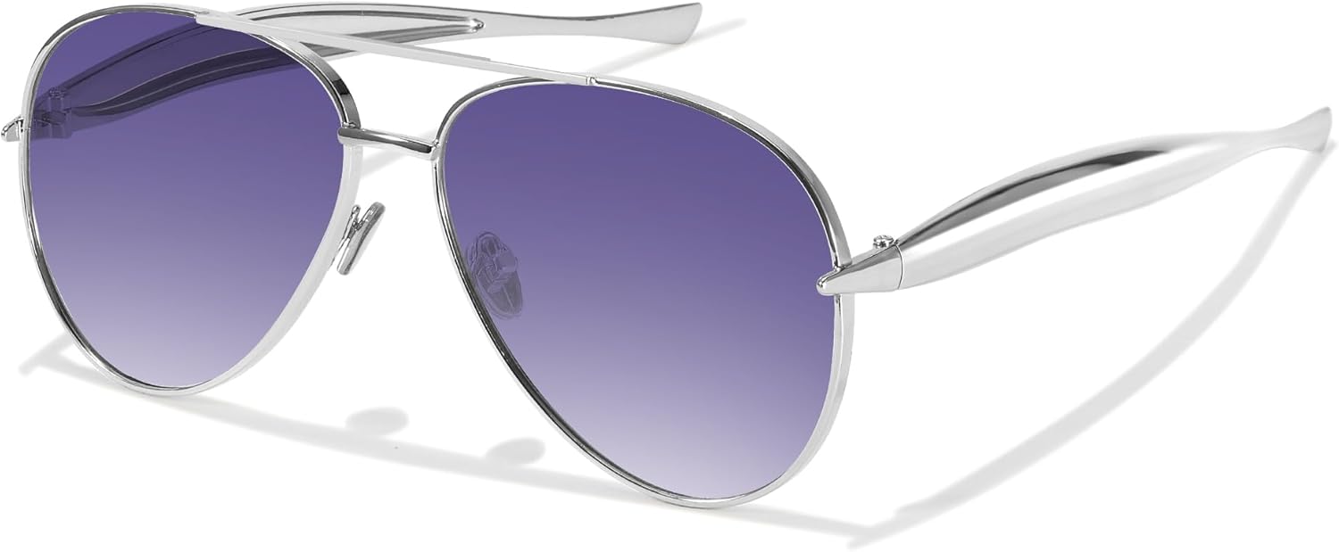 Стильные солнцезащитные очки-авиаторы большого размера для женщин, модные 2025 года, в металлической оправе, с защитой от УФ-излучения Chicid, B05 Silver Frame/Gradient Grey Lens
Стильные солнцезащитные очки-авиаторы большого размера для женщин, модные 2025 года, в металлической оправе, с защитой от УФ-излучения Chicid, B05 Silver Frame/Gradient Grey Lens