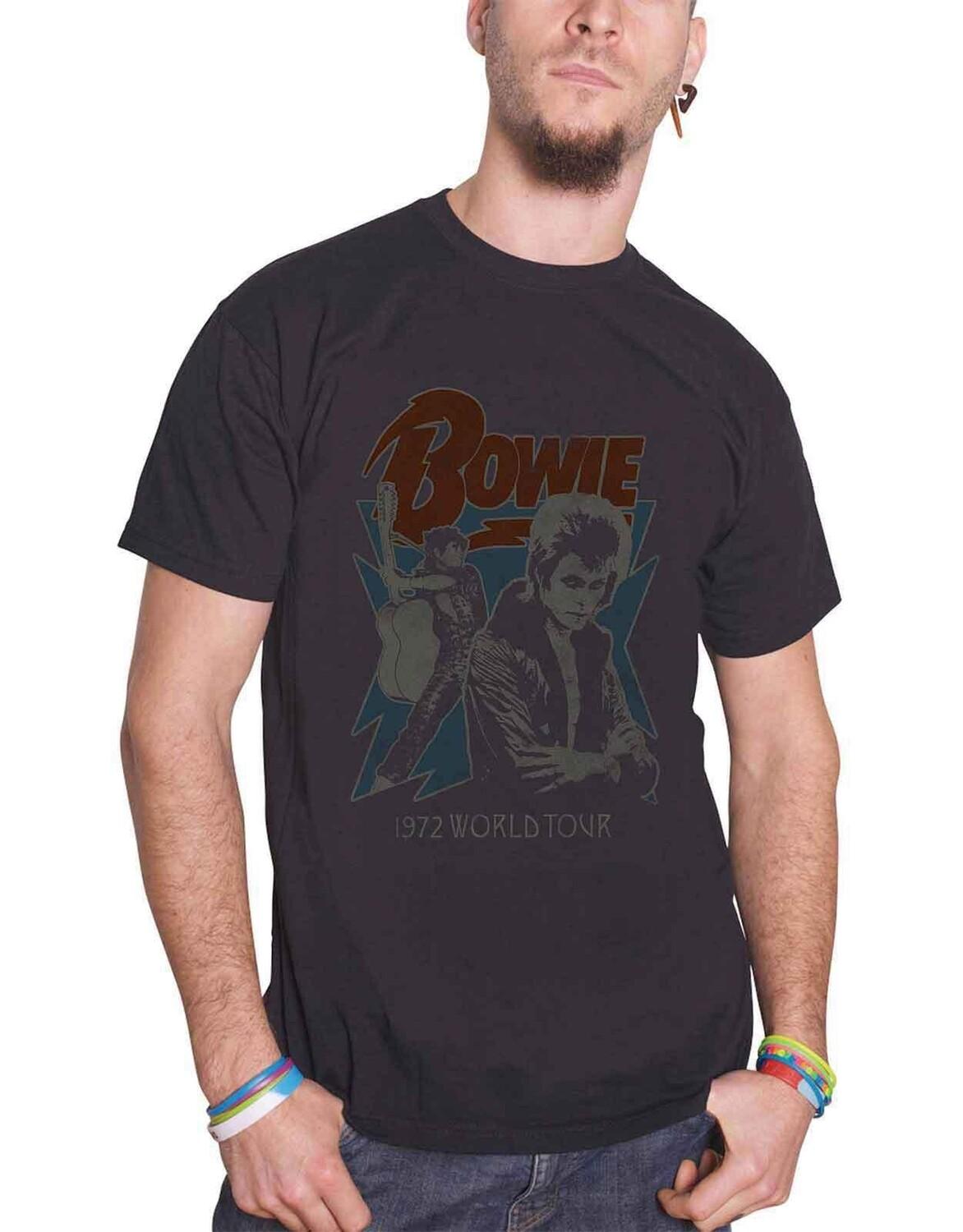 Потертая футболка с плакатом World Tour 1972 года David Bowie, черный
Потертая футболка с плакатом World Tour 1972 года David Bowie, черный