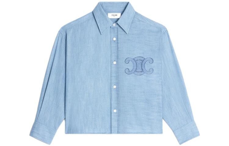 Рубашка женская Celine короткая, синий 
Рубашка женская Celine короткая, синий